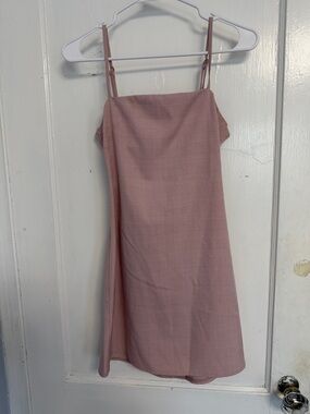 Blush Plaid Mini Slip Dress with Adjustable Straps
